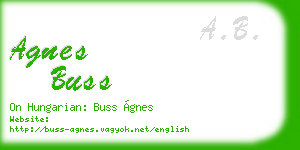 agnes buss business card